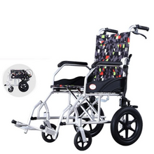 Load image into Gallery viewer, Solid big wheel stab proof manual aluminum alloy wheelchair oxford cloth breathable walking stick portable folding trolley-Great Rehab Medical