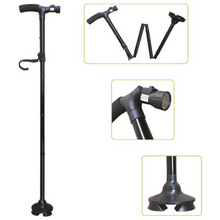 Load image into Gallery viewer, Folding Lightweight Aluminum Cane With LED Flashlight-Great Rehab Medical