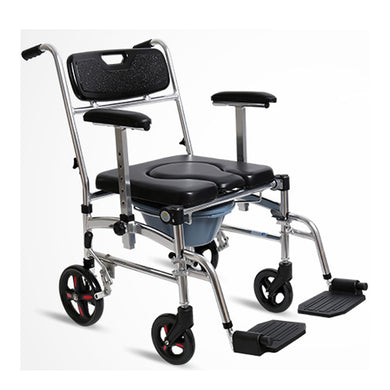 Home care toilet chair medical adults and elderly folding adjustable commode chair with wheels for disabled-Great Rehab Medical