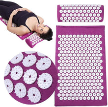 Load image into Gallery viewer, Eco Mat Acupressure Massager Natural Linen Cotton Acupuncture Mats +Pillow Back Reflexology Trigger Point Massage Stress Relief-Great Rehab Medical