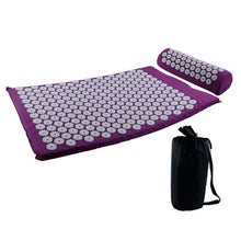 Load image into Gallery viewer, Eco Mat Acupressure Massager Natural Linen Cotton Acupuncture Mats +Pillow Back Reflexology Trigger Point Massage Stress Relief-Great Rehab Medical