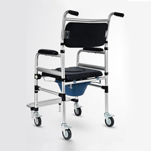 Load image into Gallery viewer, Hot sale folding patient toilet chair aluminum alloy adjustable bath commode chair with bedpan-Great Rehab Medical