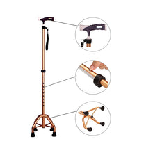 Load image into Gallery viewer, Medical four-legged walking stick for elderly foldable flexible walking cane free standing-Great Rehab Medical