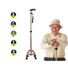 Load image into Gallery viewer, Medical four-legged walking stick for elderly foldable flexible walking cane free standing-Great Rehab Medical