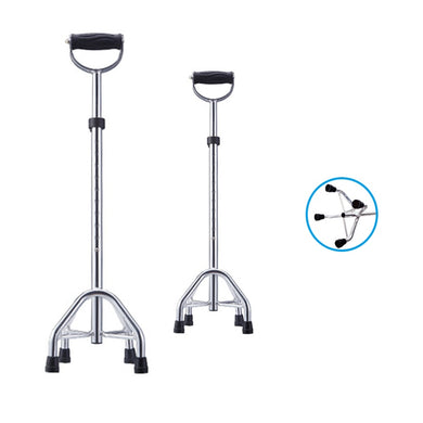 Elderly flexible adjustable walking stick walking support with four legs-Great Rehab Medical