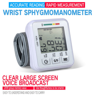 Digital Equipment Wrist Blood Pressure Monitor Automatic Sphygmomanometer Tensiometro Heart Rate Meter BP Tonometer BP Meter-Great Rehab Medical