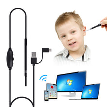 Load image into Gallery viewer, Ear Cleaning Endoscope 3 in1 USB HD Visual Ear Spoon 5.5mm Mini Camera Android PC Ear pick Otoscope Borescope Tool Health Care-Great Rehab Medical