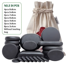 Load image into Gallery viewer, 24pcs/set Hot Massage Energy Body Basalt Stone set Beauty Salon SPA with Thick Canvas Heating bag healthcare back pain relieve-Great Rehab Medical