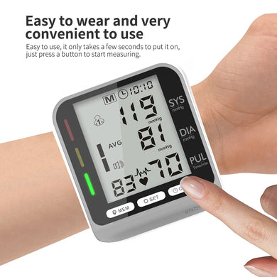 Wrist Pressure Blood Smart Electronic Digital Portable BP Monitor Sphygmomanometer For Home Use Tonometer Blood Presure Meter-Great Rehab Medical