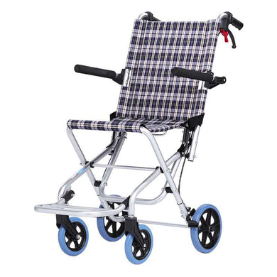 Light aluminum alloy wheelchair durable folding super light walking stick multi-functional home old children's trolley-Great Rehab Medical