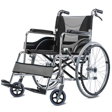 Aluminum alloy folding wheelchair for the elderly breathable cushion free installation walking stick home medic mobility trolley-Great Rehab Medical
