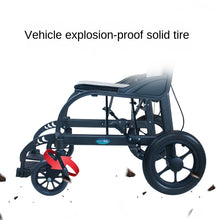 Load image into Gallery viewer, Aluminum alloy frame wheelchair is easy to fold light for the elderly strong load-bearing walking stick multi-functional trolley-Great Rehab Medical