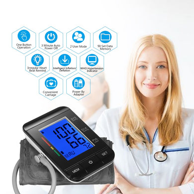 Wrist / Arm Blood Pressure Monitor LCD Digital PulseHeart Beat Rate Meter Device Equipment Tonometer BP Mini Sphygmomanometer-Great Rehab Medical