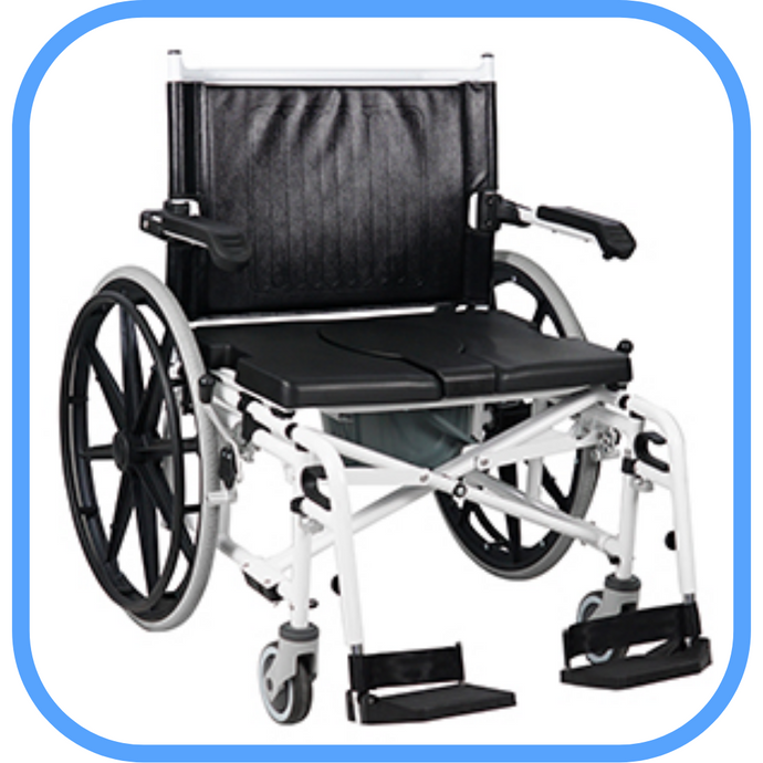 Aluminum commode wheelchair (Heavy Duty)-Great Rehab Medical