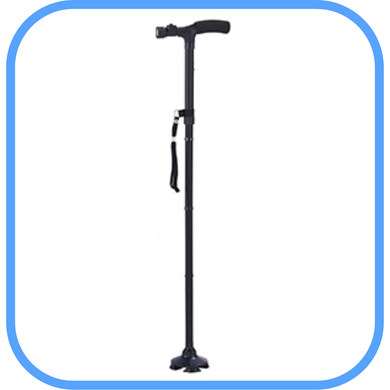 Folding Lightweight Aluminum Cane With LED Flashlight-Great Rehab Medical