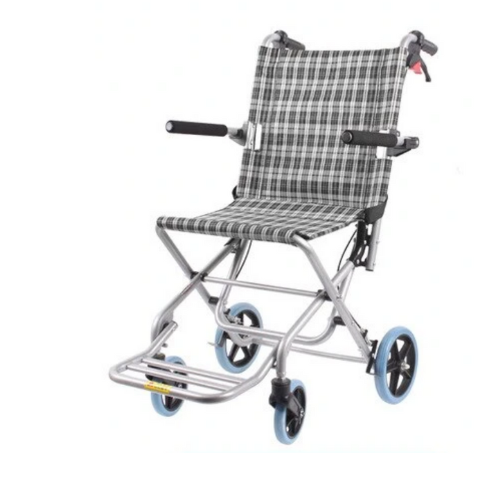 Light aluminum alloy wheelchair durable folding super light walking stick multi-functional home old children's trolley-Great Rehab Medical