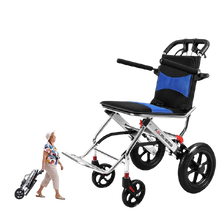 Load image into Gallery viewer, Thickened aluminum alloy manual wheelchair with strong load-bearing capacity folding light walking stick for the elderly-Great Rehab Medical
