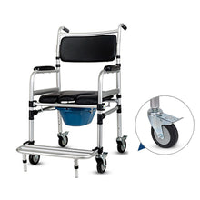 Load image into Gallery viewer, Hot sale dult bath toilet potty disabled commode chair with wheels and foot pedal-Great Rehab Medical
