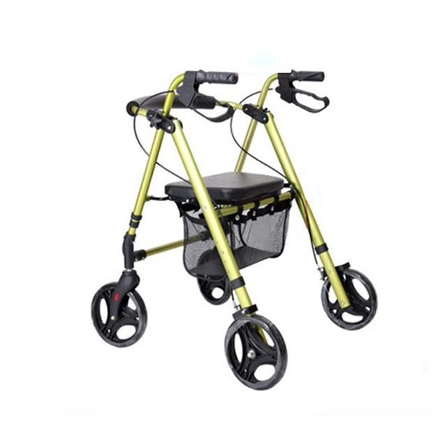 Aluminum folding rollator walker drive european style walking aids with seat and bag-Great Rehab Medical