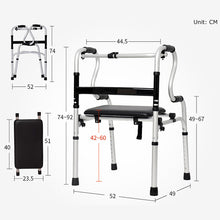 Load image into Gallery viewer, Adjustable aluminum alloy walkers for elderly high quality walking aids with PU seat board-Great Rehab Medical
