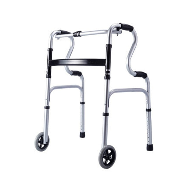 Foldable and adjustable walkers alunimun frame elderly walking aid for adults with wheels-Great Rehab Medical