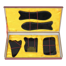 Load image into Gallery viewer, Wholesale &amp; Retail Traditional Massage hard box kit 5pcs/set +1pcs chart +1bottle guasha oil 100% ox horn-Great Rehab Medical
