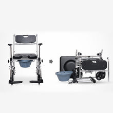 Load image into Gallery viewer, High quality commode chair hospital adjustable folding shower bath chair with wheels-Great Rehab Medical
