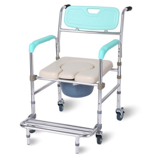 Bedside bath chair foldable disabled commode chair with bedpan for elderly-Great Rehab Medical