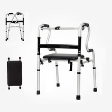 Load image into Gallery viewer, Non-slip aluminum alloy frame hospital walkers for elderly with double handrail and PU seat plate-Great Rehab Medical
