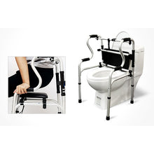 Load image into Gallery viewer, Non-slip aluminum alloy frame hospital walkers for elderly with double handrail and PU seat plate-Great Rehab Medical
