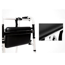 Load image into Gallery viewer, Non-slip aluminum alloy frame hospital walkers for elderly with double handrail and PU seat plate-Great Rehab Medical
