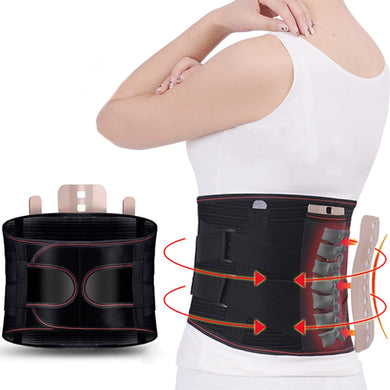 New Lumbar Spine Support Belt Lower Back Orthopedic Strain Pain Relief Magnetic Therapy Waist Back Brace Adjustable Elastic-Great Rehab Medical