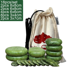 Load image into Gallery viewer, Tontin Jade glaze hot stone massage Set massager back massageador Health Care stones for massage spine basalt lava stone spa-Great Rehab Medical
