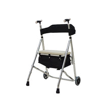 Load image into Gallery viewer, Aluminum alloy 2 wheels foldable shopping rollator walker with storage basket and soft seat-Great Rehab Medical
