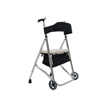 Load image into Gallery viewer, Aluminum alloy 2 wheels foldable shopping rollator walker with storage basket and soft seat-Great Rehab Medical
