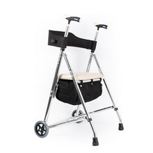 Load image into Gallery viewer, Aluminum alloy 2 wheels foldable shopping rollator walker with storage basket and soft seat-Great Rehab Medical
