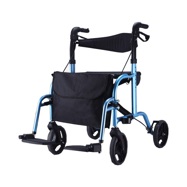 Lightweight shopping walker with 4 wheels outdoor folding rollator walker-Great Rehab Medical