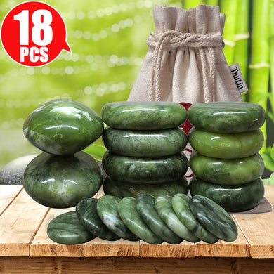 Tontin Jade glaze hot stone massage Set massager back massageador Health Care stones for massage spine basalt lava stone spa-Great Rehab Medical