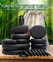 Load image into Gallery viewer, 18pcs/set Hot Massage Energy Body Basalt Stone set Beauty Salon SPA with Thick Canvas healthcare back pain relieve massage set-Great Rehab Medical
