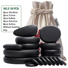 Load image into Gallery viewer, 18pcs/set Hot Massage Energy Body Basalt Stone set Beauty Salon SPA with Thick Canvas healthcare back pain relieve massage set-Great Rehab Medical
