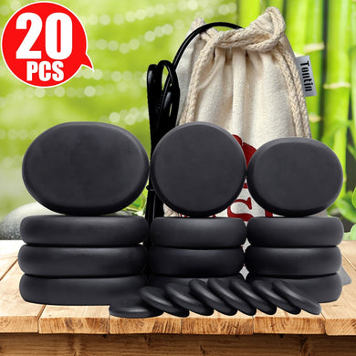 Tontin Hot Stone Massage Set Heater Relieve Stress SPA Solan Health Care Lava Basalt round massage tool Stones CE RoSH-Great Rehab Medical