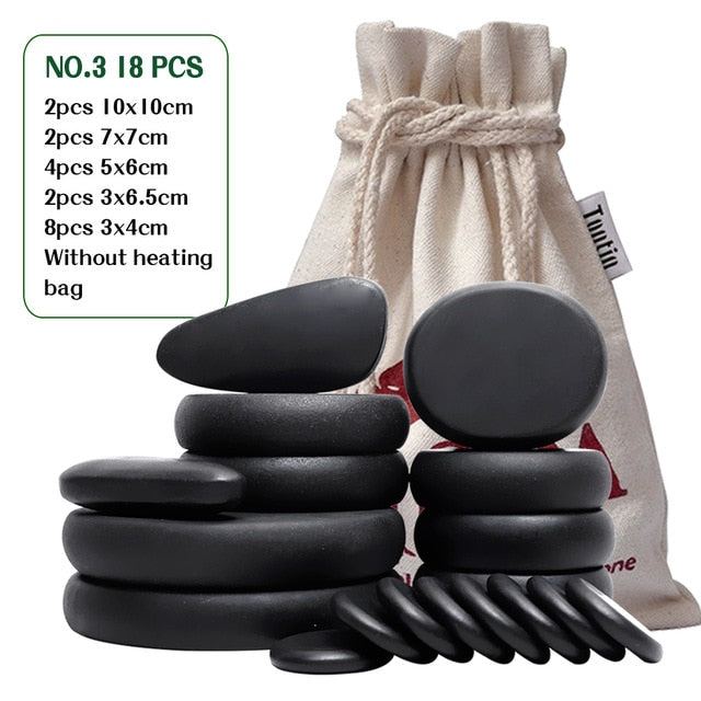 Tontin Hot Stone Massage Set Heater Relieve Stress SPA Solan Health Care Lava Basalt round massage tool Stones CE RoSH-Great Rehab Medical