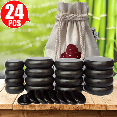 Tontin Hot stone Massage set Basalt Stone massager Beauty Salon SPA with Thick Canvas Heating bag healthcare back pain relieve-Great Rehab Medical