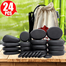 Load image into Gallery viewer, Tontin Hot stone Massage Body Basalt Stone set Beauty Salon SPA with Thick Canvas Heating bag healthcare back pain relieve-Great Rehab Medical
