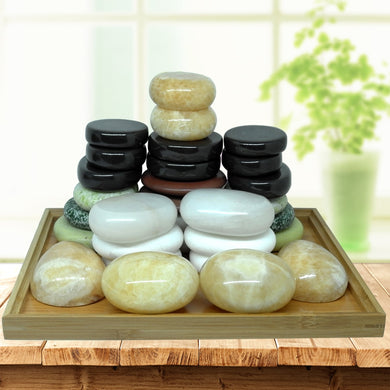 Tontin hot Stone Massage Relieve Stress Back Pain Health Care colorful Stones for Healthcare spa rock bian stone jade green-Great Rehab Medical