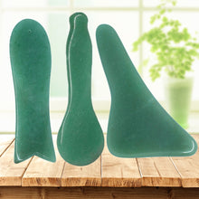 Load image into Gallery viewer, New Massage Tool Guasha Board Natural green jade scraping plate scraper stone massager thin slimming face-Great Rehab Medical
