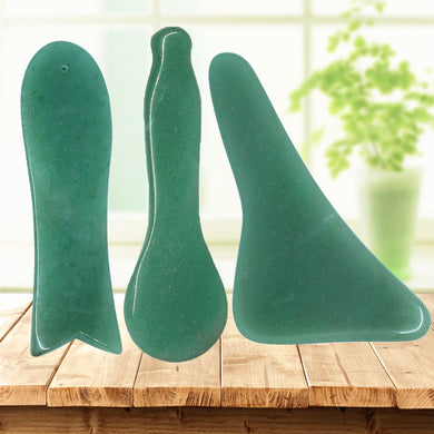 New Massage Tool Guasha Board Natural green jade scraping plate scraper stone massager thin slimming face-Great Rehab Medical