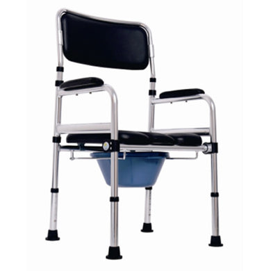 High quality commode chair folding hospital soft seat bedside plastic toilet chair-Great Rehab Medical