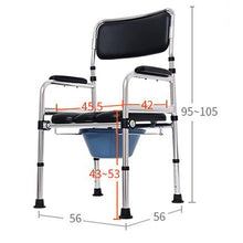 Load image into Gallery viewer, High quality commode chair folding hospital soft seat bedside plastic toilet chair-Great Rehab Medical
