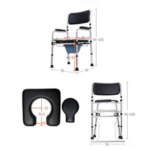 Load image into Gallery viewer, High quality commode chair folding hospital soft seat bedside plastic toilet chair-Great Rehab Medical
